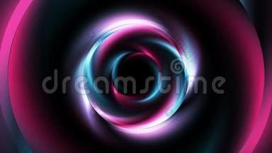 闪烁的蓝色和粉红色光滑圆圈抽象技术运动背景